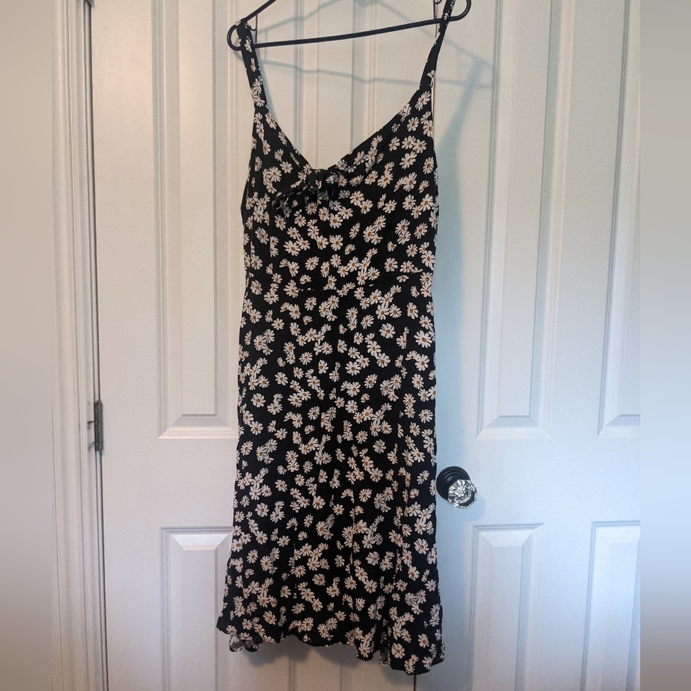 Floral black summer dress